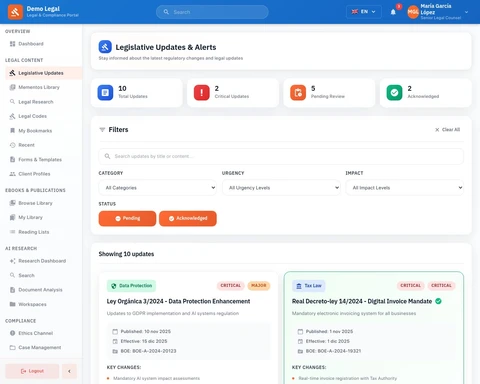 Legislative Updates - Real-time monitoring and analysis of regulatory changes